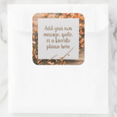 Schöne, benutzerdefinierte Text Rustikale Aufklebe Quadratischer Aufkleber (Tasche)