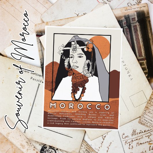 Schöne Berber Frau in Marrakesch Marokko Postkarte