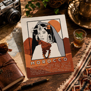 Schöne Berberfrau aus Marrakech Marokko Postkarte