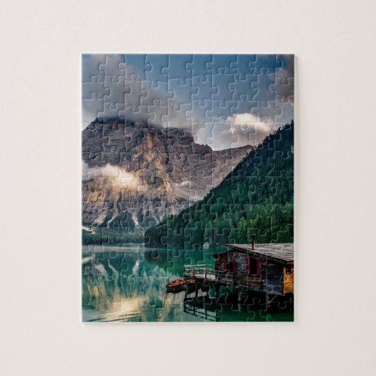Schöne Berg- und Seenlandschaft in Italien Puzzle (Vertikal)