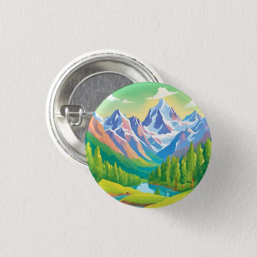 Schöne Berge Button (Vorne & Hinten)