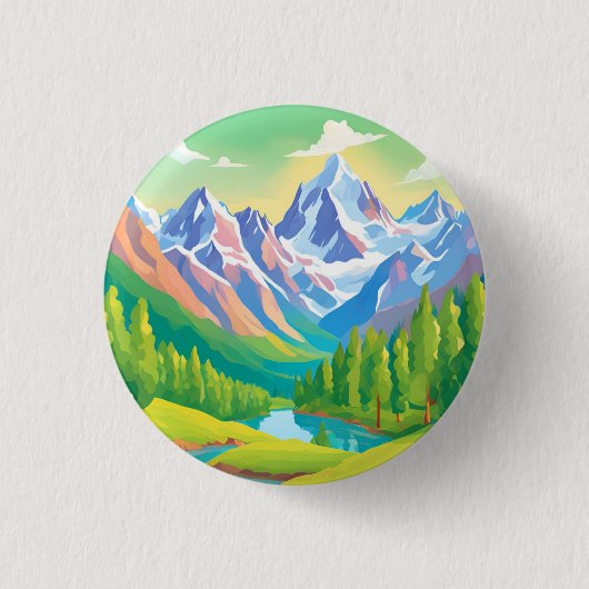 Schöne Berge Button (Vorderseite)
