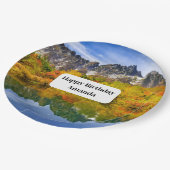 Schöne Berge Fotografie Geburtstag Pappteller (Schrägansicht)