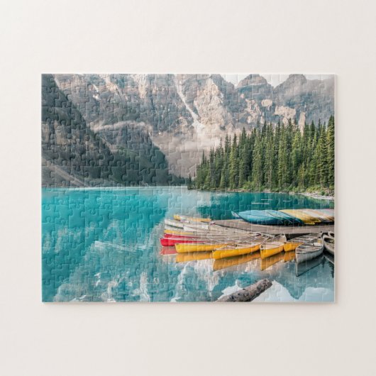 Schöne Berge Kanuee Landschaft Puzzle (Horizontal)