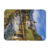 Schöne Berge mit Kirche Magnet (Horizontal)