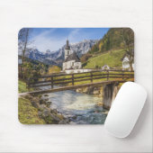 Schöne Berge mit Kirche Mousepad (Mit Mouse)