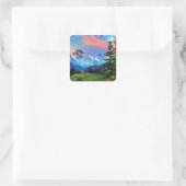 Schöne Berge Quadratischer Aufkleber (Tasche)