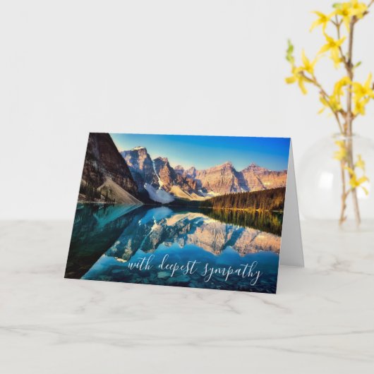 Schöne Berge Ruhe Wasserwelt Beileid Karte (Gelbe Blume)