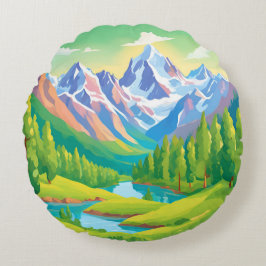 Schöne Berge Rundes Kissen