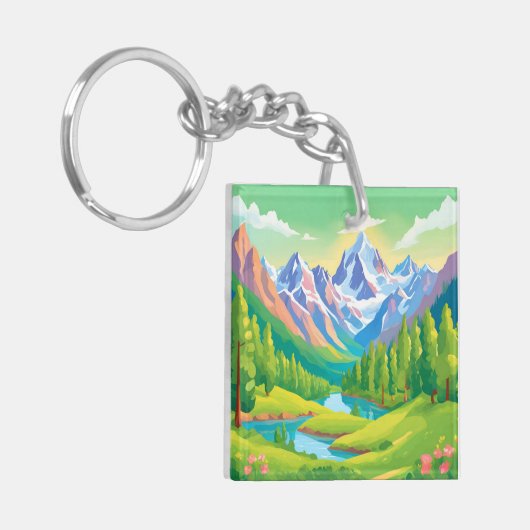 Schöne Berge Schlüsselanhänger (Vorderseite links)