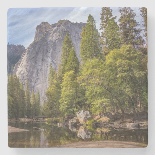 Schöne Berge von Yosemite Steinuntersetzer (Vorderseite)