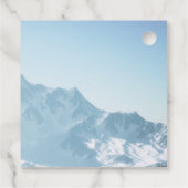 Schöne Bergfotografie Winterhochzeit Geschenkanhänger (Rückseite)