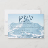 Schöne Bergfotografie Winterhochzeit RSVP Karte (Vorderseite)