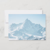 Schöne Bergfotografie Winterhochzeit RSVP Karte (Rückseite)