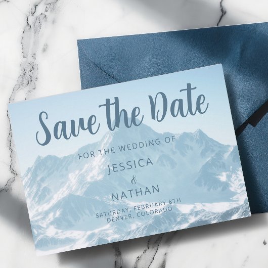 Schöne Bergfotografie Winterhochzeit Save The Date