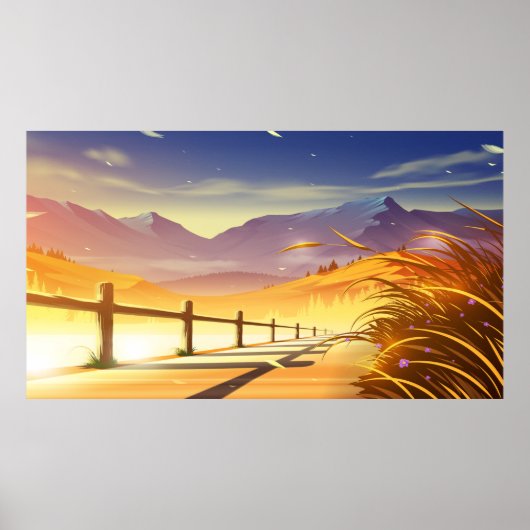 Schöne Bergkulisse Poster (Vorne)