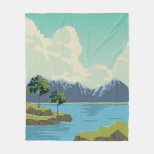 Schöne Berglandschaft Fleecedecke