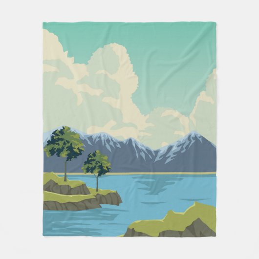 Schöne Berglandschaft Fleecedecke (Vorderseite)