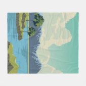 Schöne Berglandschaft Fleecedecke (Vorderseite (Horizontal))