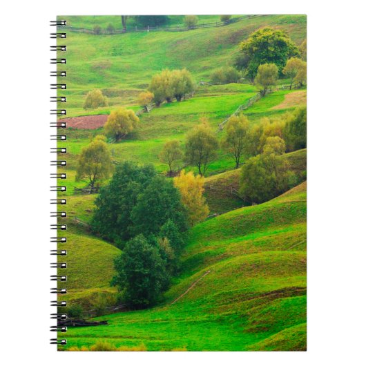 Schöne Berglandschaft im Abend Sonnenlicht. Notizblock (Vorderseite)