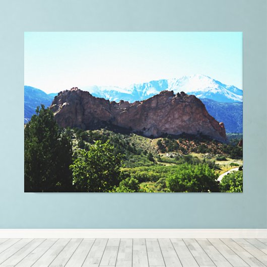 Schöne Berglandschaft Wrapped Canvas Art Leinwanddruck (Insitu (Holzboden))