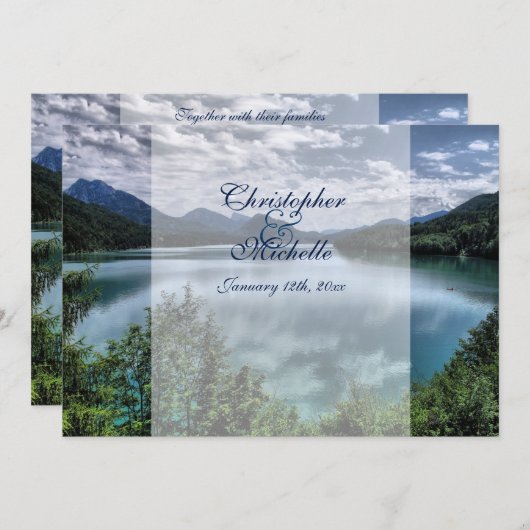 Schöne Bergsee Einladung (Vorne/Hinten)