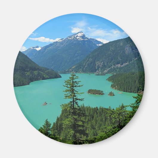 Schöne Bergsee-Landschaft in Washington Magnet (Vorne)