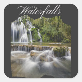 Schöne Bergsee-Zauber Quadratischer Aufkleber