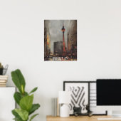 Schöne Berlin Alexanderplatz Illustration Poster (Heimbüro)