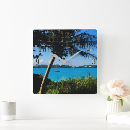 Schöne Bermuda Beach Boote Wall Uhr (Zuhause)