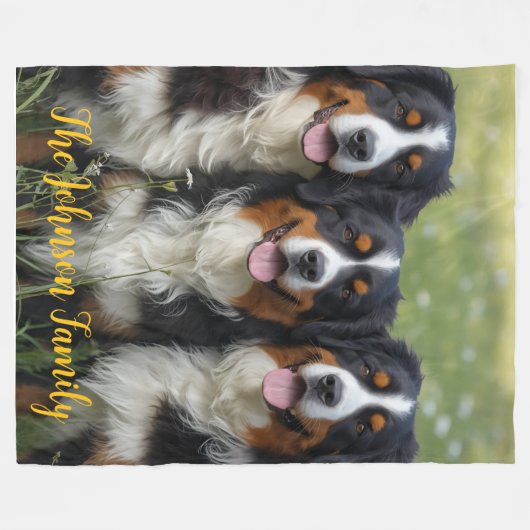 Schöne Berner Hunde Personalisiert Fleecedecke (Vorderseite (Horizontal))