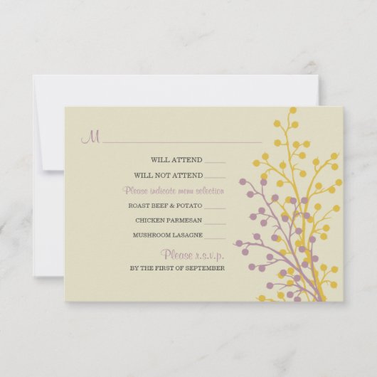 Schöne Berries RSVP Cards Karte (Vorderseite)
