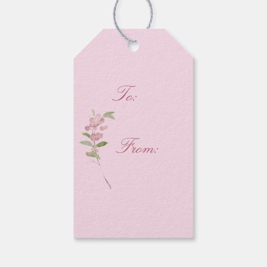 Schöne Berries und Winterfolien Weihnachten Geschenkanhänger (Rückseite)