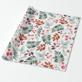 Schöne Berries und Zweige Wasserfarbe Geschenkpapier (Ungerollt)