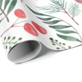 Schöne Berries und Zweige Wasserfarbe Geschenkpapier (Rolleneckpunkt)