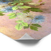 Schöne Berry Vines und Blaue Vögel Poster (Ecke)