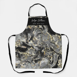 Schöne berufliche Schürze aus schwarzem Marmor
