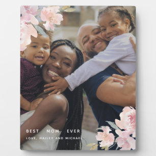 Schöne, beste Mama je Blush Blumenbeete Foto Fotoplatte