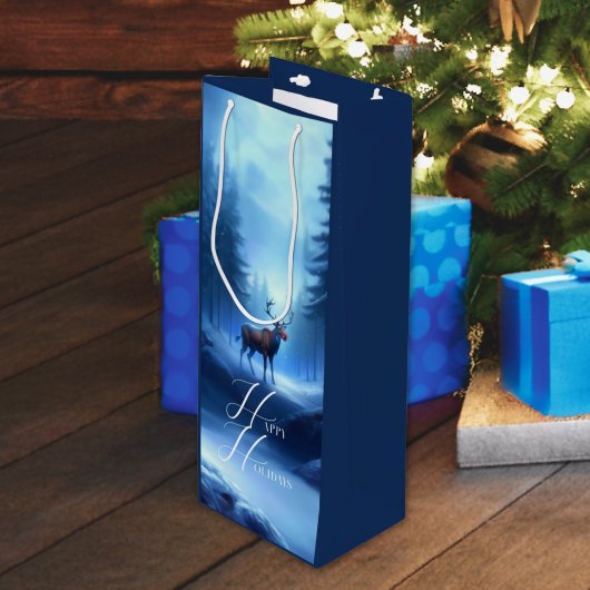 Schöne, bestellbare Winterlandschaft Geschenktüte Für Weinflaschen