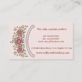 Schöne bestickte Blume Stickereimuster Visitenkarte (Rückseite)