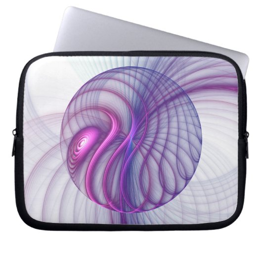 Schöne Bewegungen Abstraktes Fraktal Kunst Rosa Laptopschutzhülle (Vorderseite)