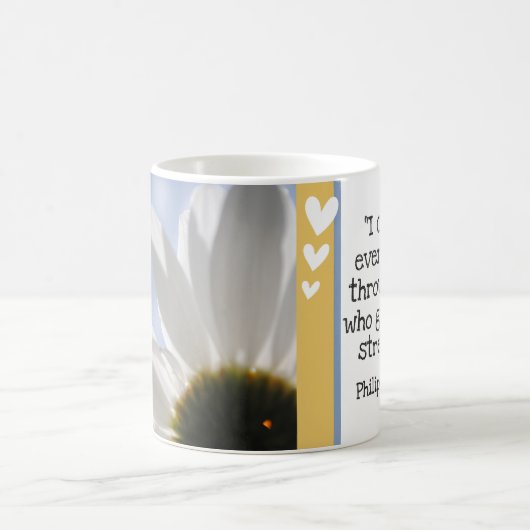 Schöne Bibel Verse Daisy Foto Vorlage Custom Kaffeetasse (Mittel)