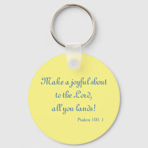 Schöne Bibel Verse Gelb und Blau Schlüsselanhänger