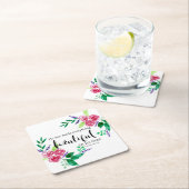 Schöne Bibel Verse Wasserfarbe Blumenschrift Rechteckiger Pappuntersetzer (Vor Ort)