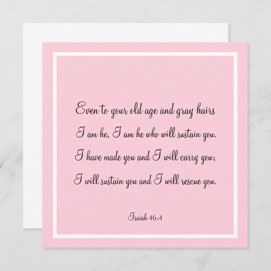 Schöne Bibel Verse Zitat Isaiah 46:4 (Vorne/Hinten)