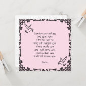 Schöne Bibel Verse Zitat Isaiah 46:4 Karte (Vorderseite/Rückseite Beispiel)