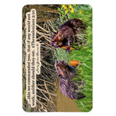 Schöne Biberschrift 2Thessaloniki 3:10 Magnet (Vertikal)