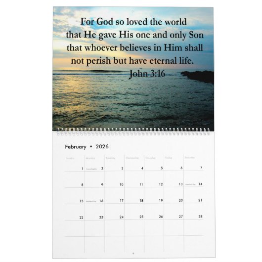 SCHÖNE BIBLE AND SCRIPTURE QUOTEN CALENDAR KALENDER (Feb 2026)