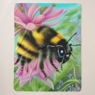 Schöne Biene auf einer rosa Blume Nah Sherpadecke