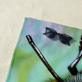 Schöne Biene auf einer rosa Blume Nah Strandtuch (Beispiel)